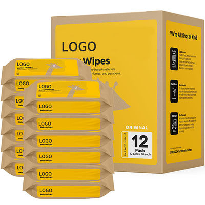 100% ίνες μπαμπού Νεογέννητα υγρές πετσέτες Υποαλλεργικές υγρές πετσέτες Χωρίς πλαστικό